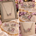 Blushing Heart & Bow 3-Piece Jewelry Set