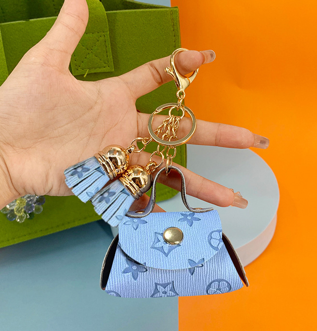 Mini Handbag Coin Purse Keychain – Stylish PU Leather - 5 colors available