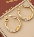 Textured Gold Hoop Earrings – 18K Gold Plated Stainless Steel