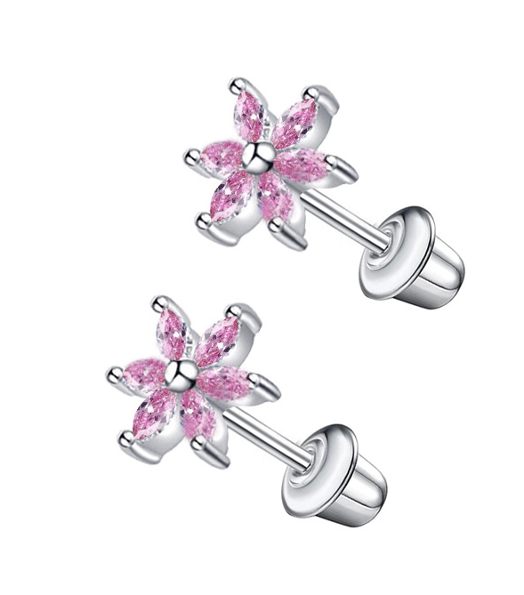 Delicate Flower Stud Earrings – Sparkling Crystal Design