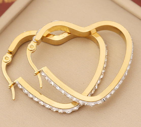 Crystal Drop Hoop Earrings – 18K Gold Plated Stainless Steel