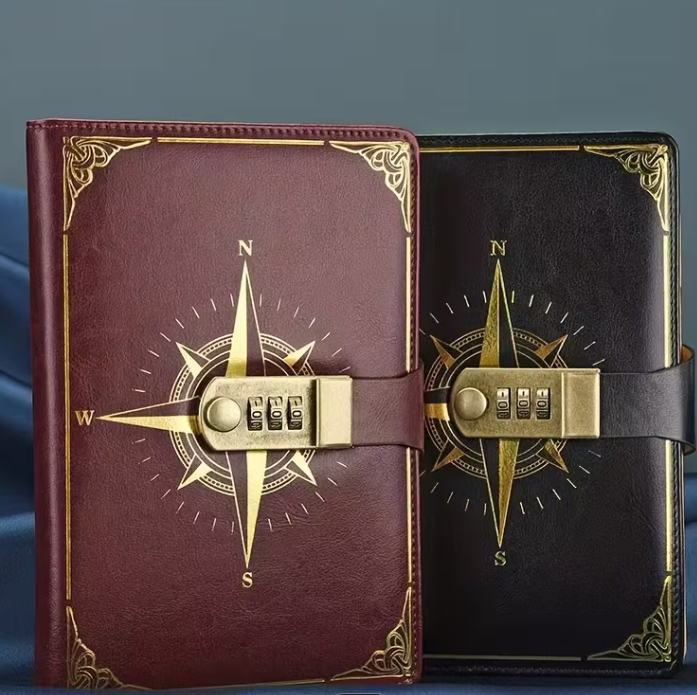 Lockable Vintage Password Journal Bundle Gift Set