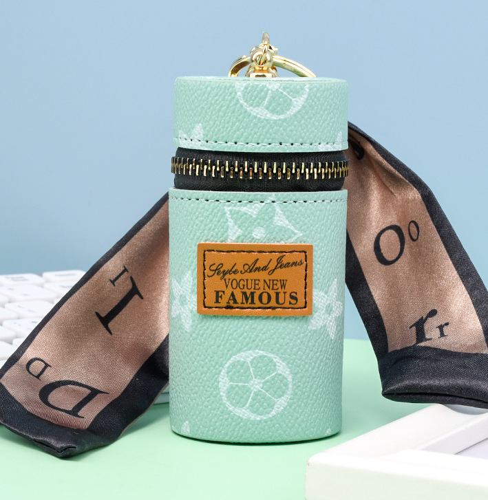 Luxe Mini Pouch Keychain – Travel Size Case with Zipper (PU Leather)