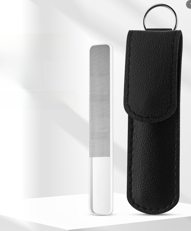 Glass Nail File with Leather Case – Manicure & Polishing Tool