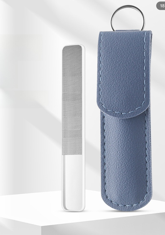 Glass Nail File with Leather Case – Manicure & Polishing Tool