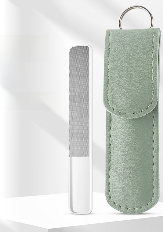 Glass Nail File with Leather Case – Manicure & Polishing Tool