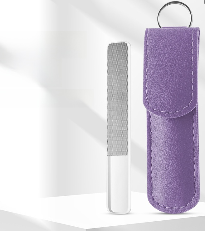 Glass Nail File with Leather Case – Manicure & Polishing Tool