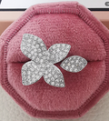 Luxury Butterfly Open Ring – 925 silver plated - Copper Inlay with Sparkling Zircon, Adjustable and Stylish