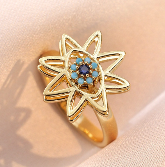 Luxury Adjustable Open Rings – 18K Gold Plated Copper with Zirconia, Multiple Elegant Leaf & Belt Buckle Styles for Women