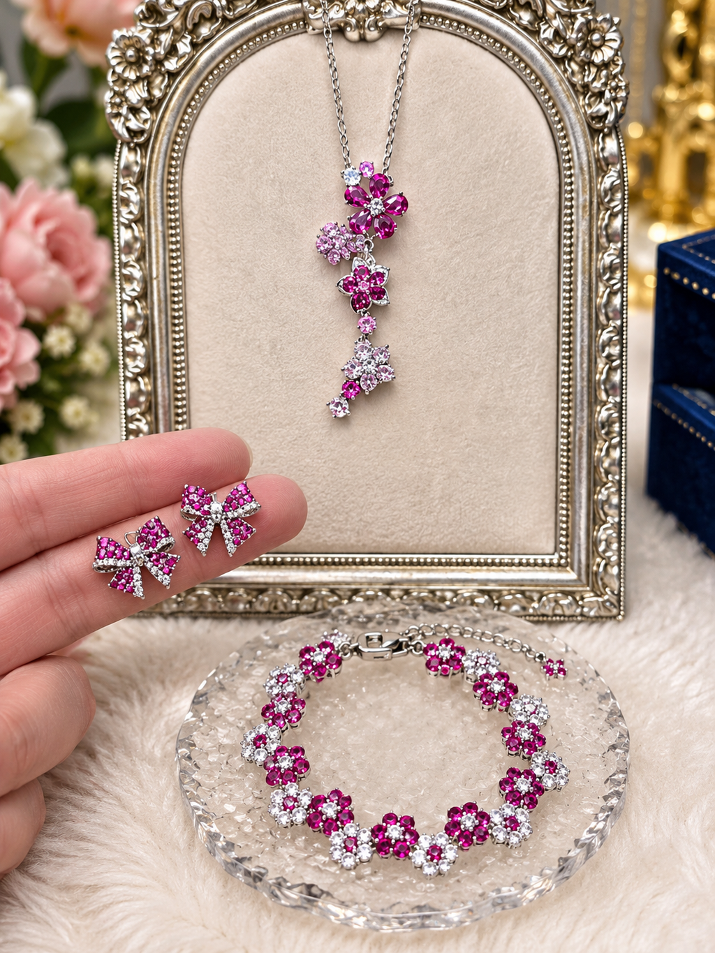 🌸 Pink Blossom Sterling Silver Jewelry Collection - From $29.95