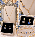 💙 Blue Blossom Gold-Plated Stainless Steel Jewelry Set - FROM $29.95