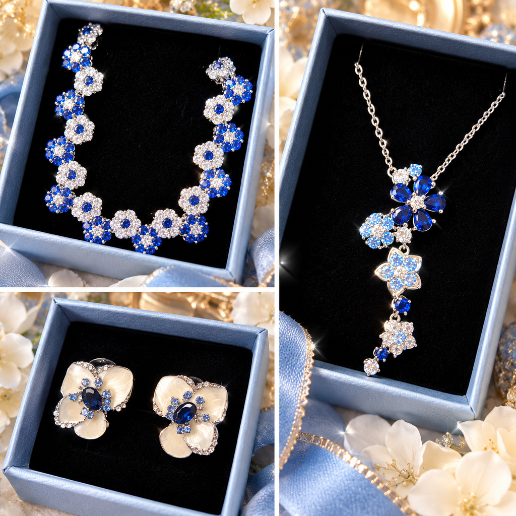 💙 Sapphire Bloom Sterling Silver Jewelry Set - From $29.95