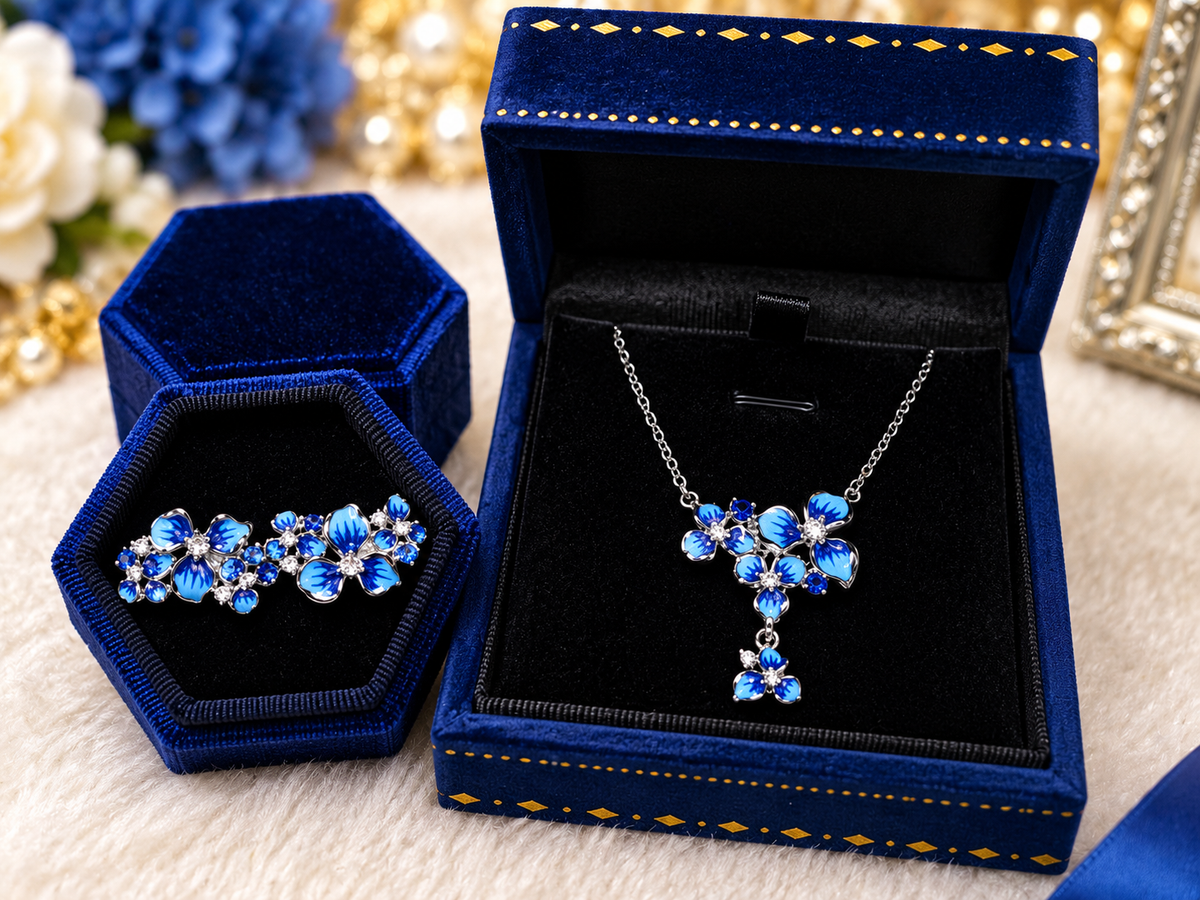 💙 Sterling Silver Blue Blossom Jewelry Set - From $59.95