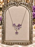 Sterling Silver Purple Blossom Floral Necklace