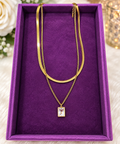 Golden Layers Crystal Pendant Necklace