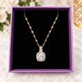 Golden Radiance Crystal Halo Necklace