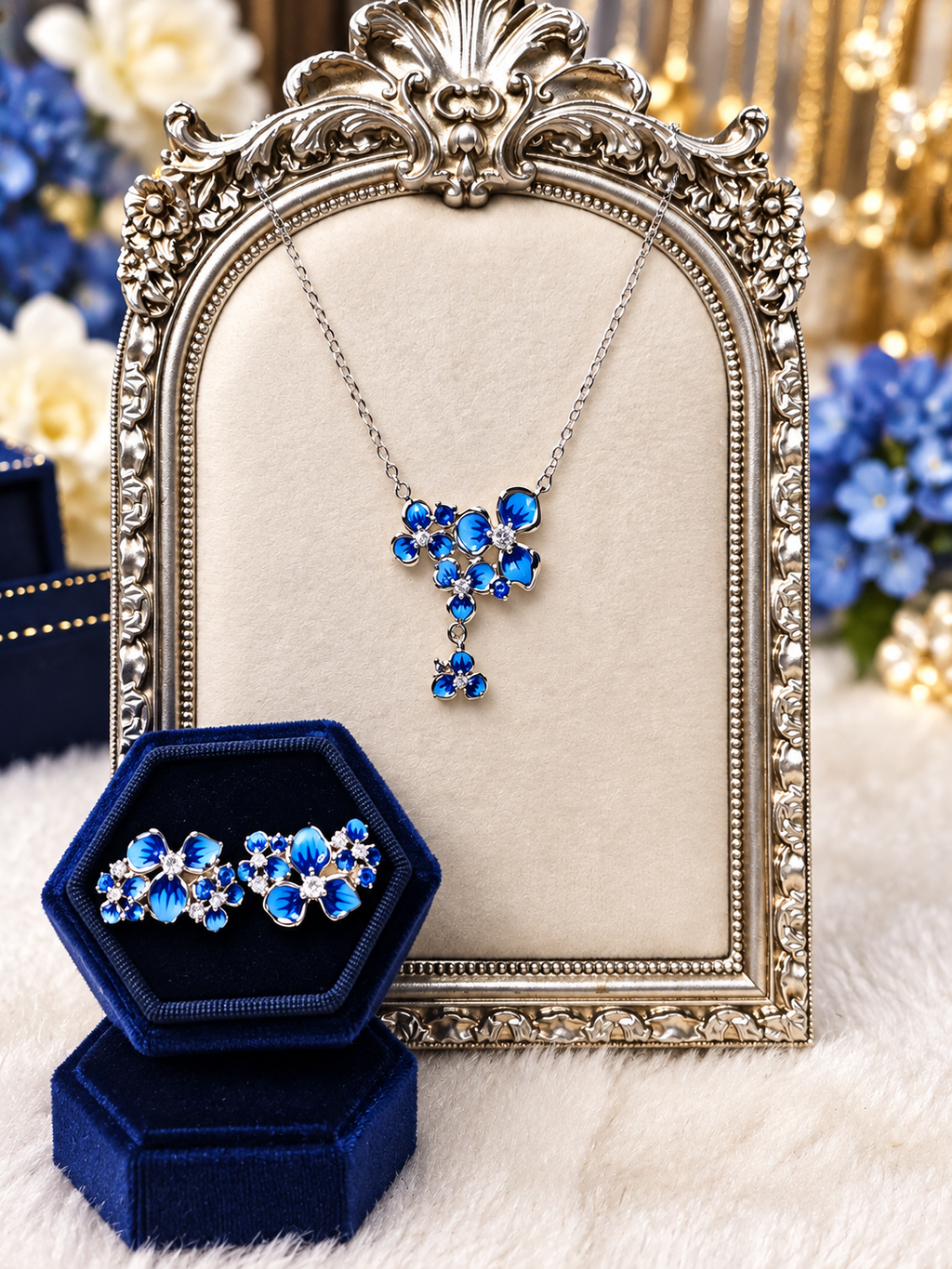 💙 Sterling Silver Blue Blossom Jewelry Set - From $59.95