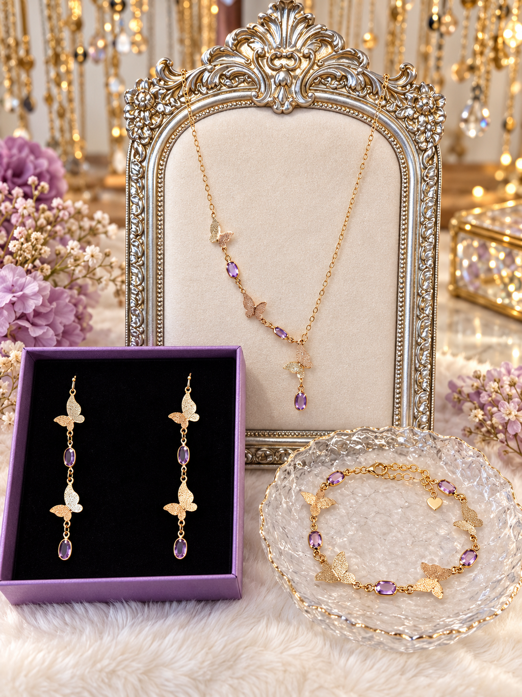 ✨ Enchanted Butterfly Gold-Plated Stainless Steel Jewelry Set - From $29.95