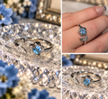 Blue Blossom Silver-Plated Stainless Steel Ring
