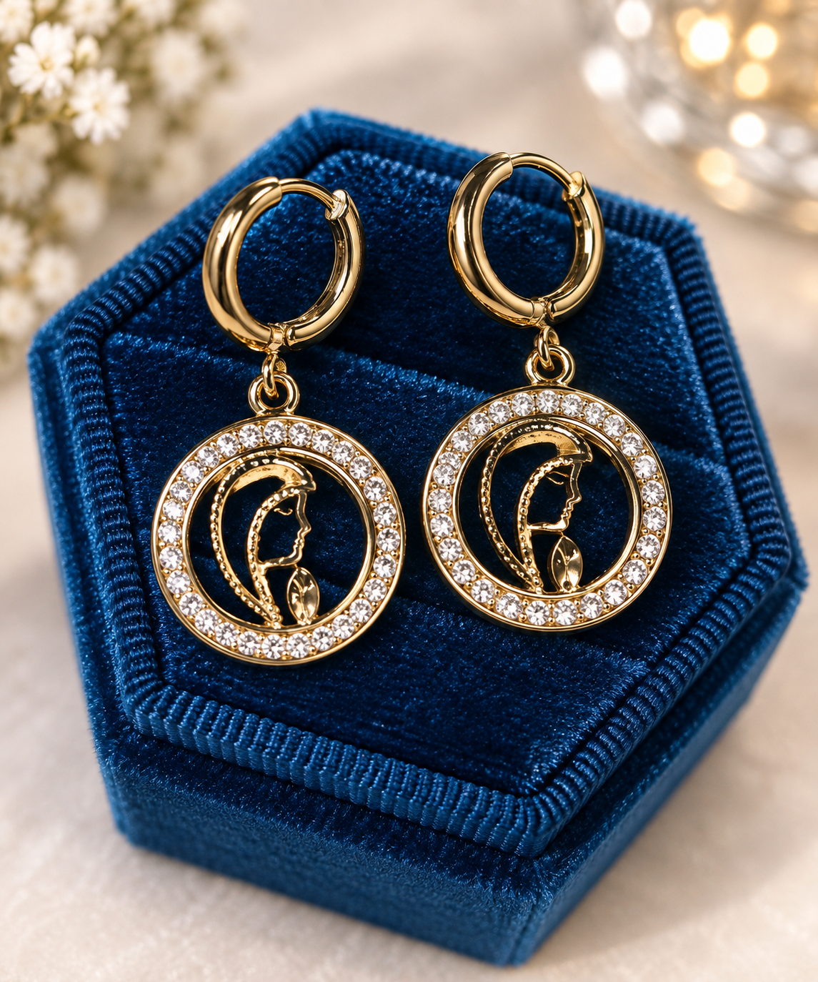 Golden Muse Crystal Drop Earrings