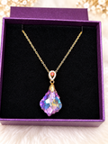 Aurora Crystal 18K Gold Necklace