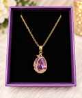 Blushing Rose Pink Crystal Necklace