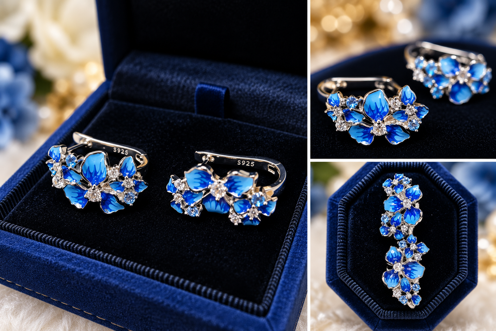 💙 Sterling Silver Blue Blossom Jewelry Set - From $59.95