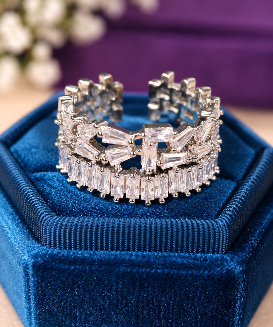 Crystal Cascade Statement Ring